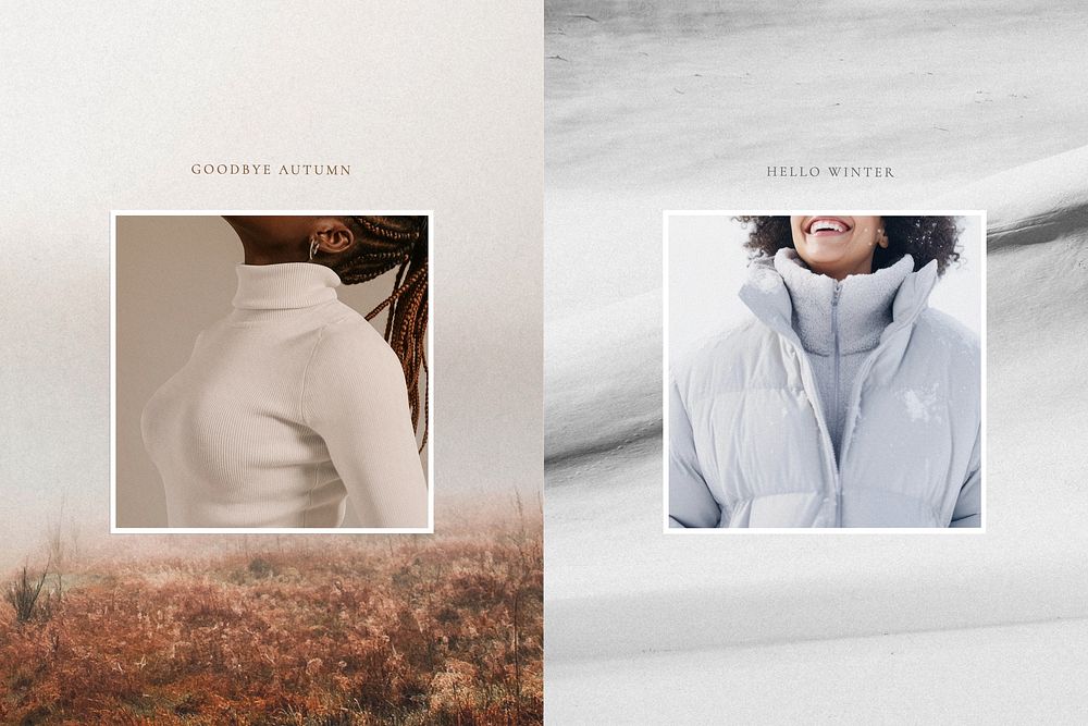 Autumn & winter fashion photo collage psd