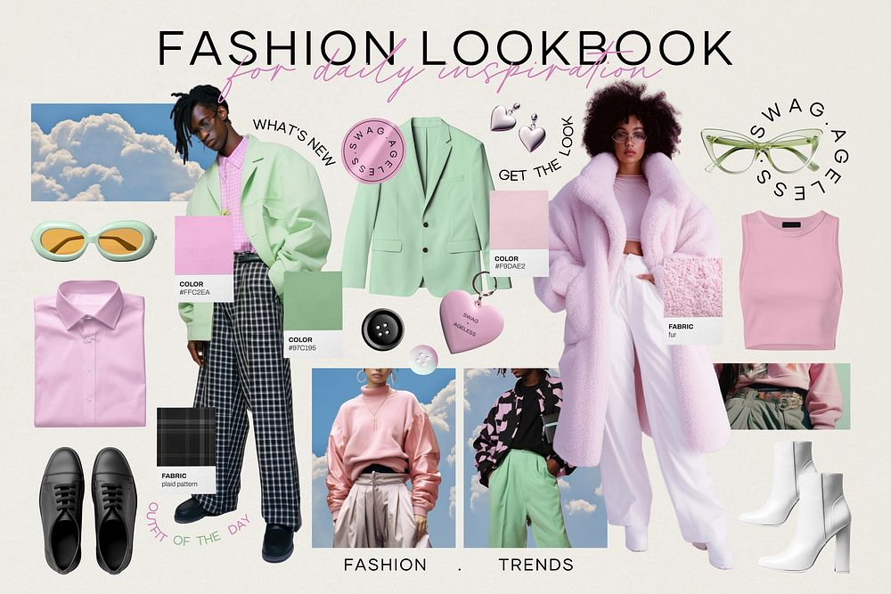 Fashion inspiration lookbook mood board  collage