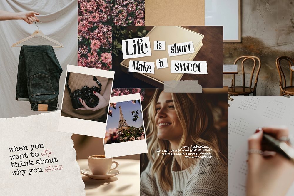 Collage lifestyle mood board  collage