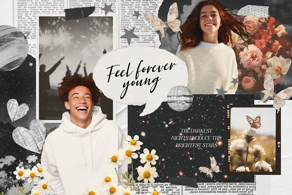 Teen life collage mood board  collage
