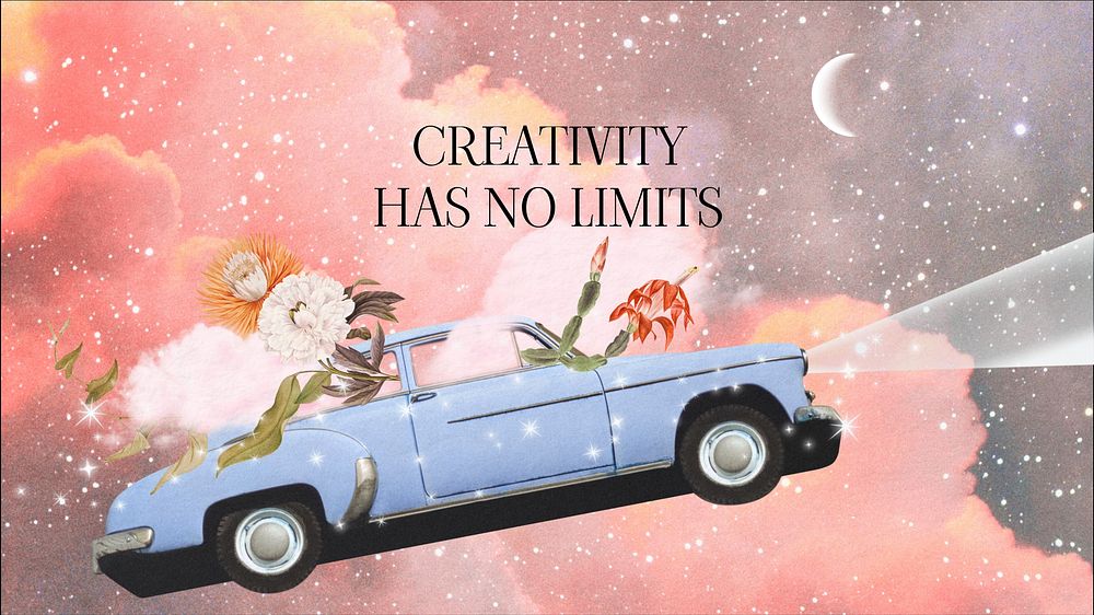 Magical realism collage art quote template, surreal design