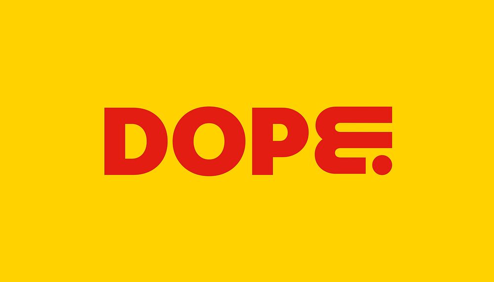 DOPE typography presentation template, yellow background