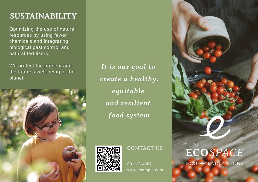Sustainable food brochure template