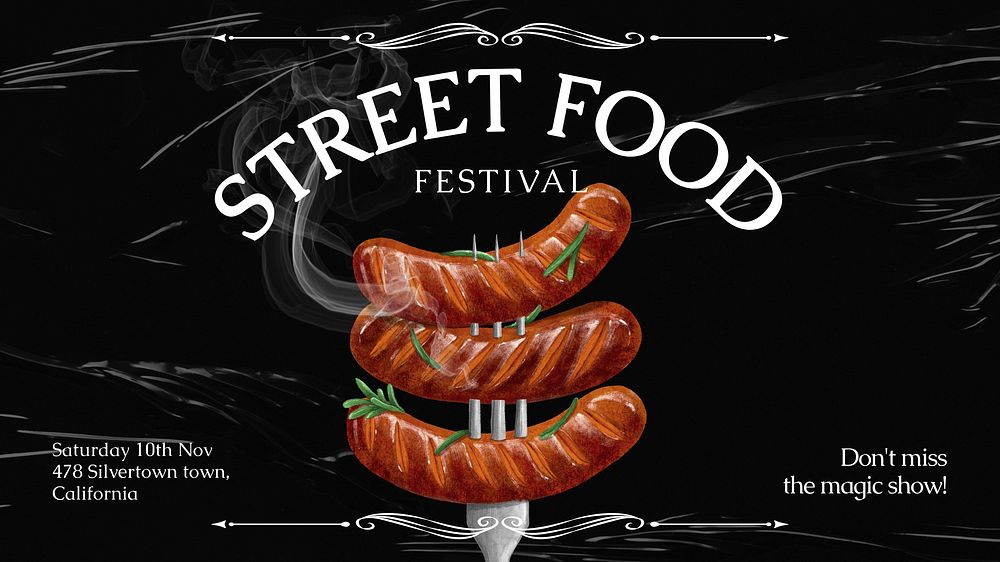 Street food Facebook cover template  design
