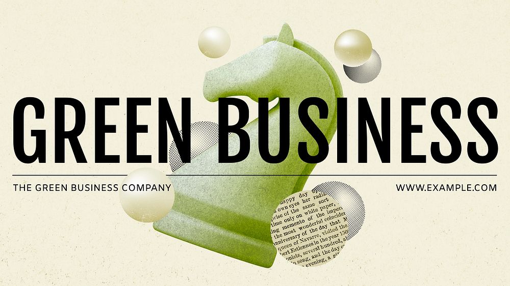 Green business  presentation slide template 