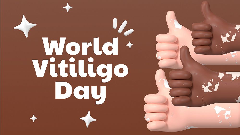 Vitiligo Day YouTube thumbnail template, 3D editable design