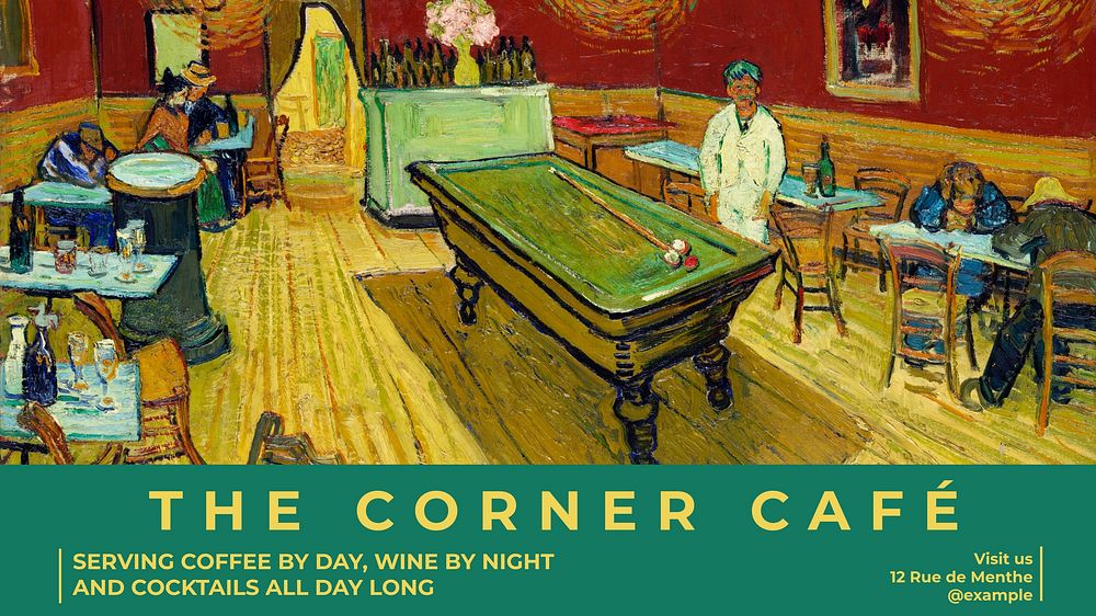 Van Gogh's blog banner template,  restaurant design