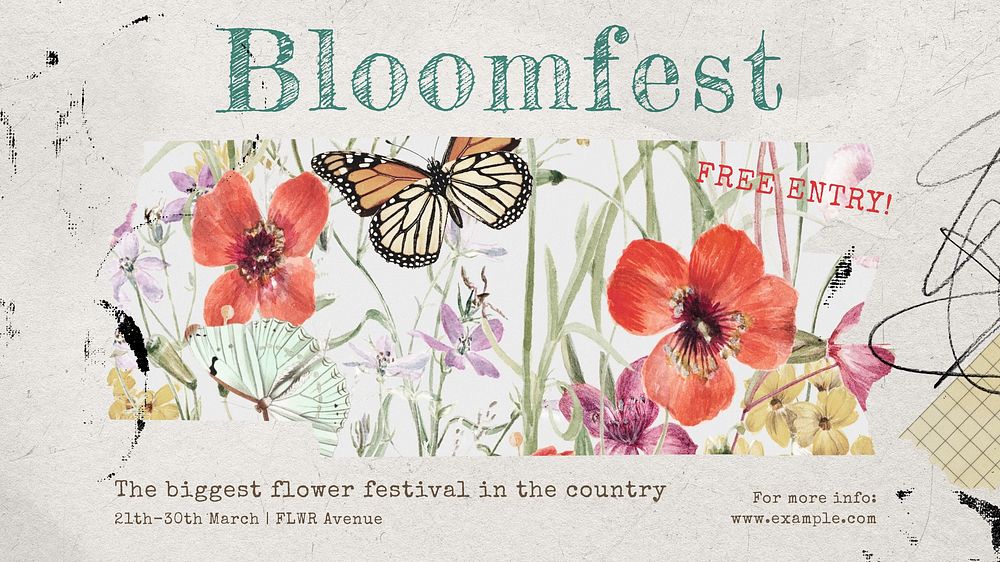 Flower festival Facebook cover template