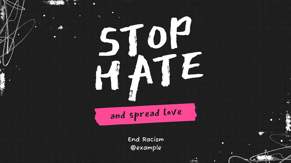 Stop hate template for Instagram post blog banner template, editable text