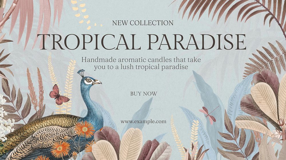 Tropical paradise blog banner template  design