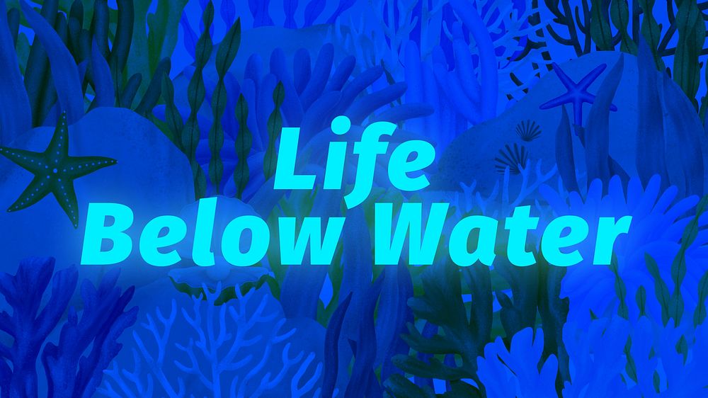 Life below water blog banner template, editable aesthetic paint remix 