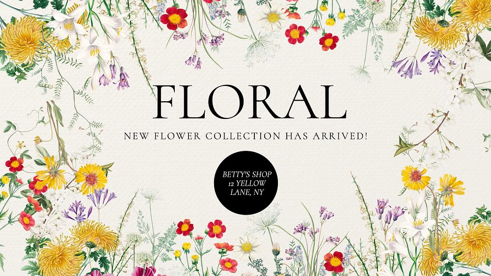 Flower collection  blog banner template