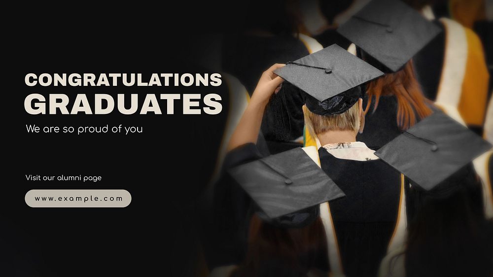 Congratulations graduates blog banner template, editable text
