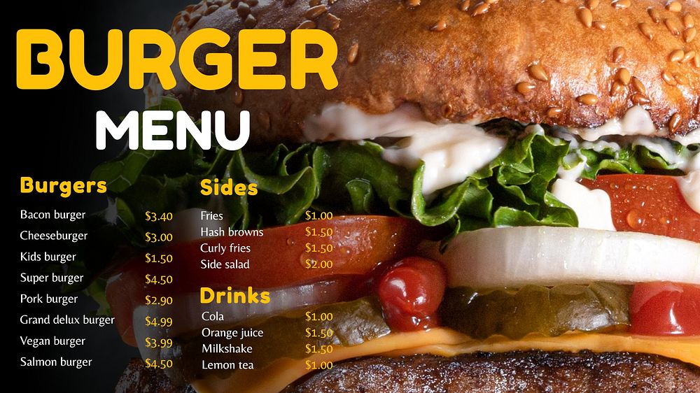 Burger menu blog banner template