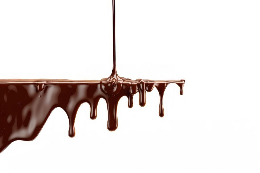 Chocolate sauce dripping dessert food cup.