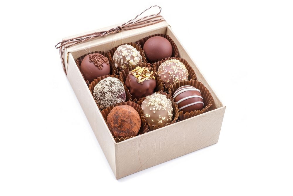 Chocolate truffles box confectionery football.