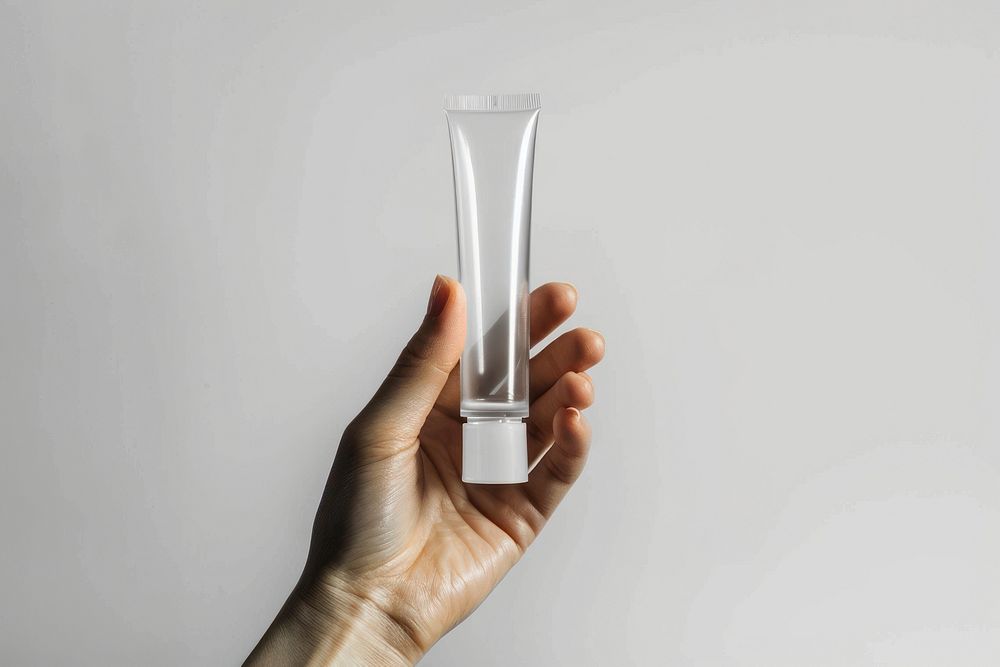 Hand hold transparent cosmetic tube cosmetics pottery vase.