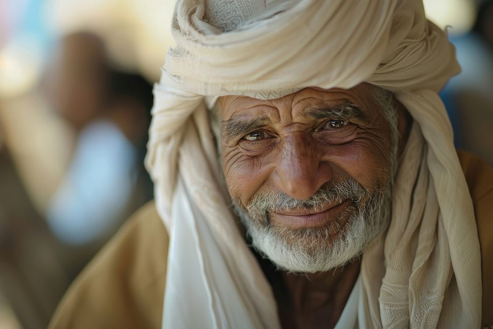 A happy Middle east man photography face portrait.
