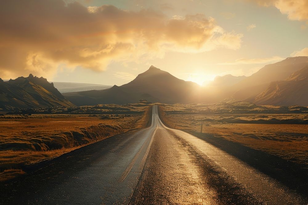 Iceland landscape road outdoors.