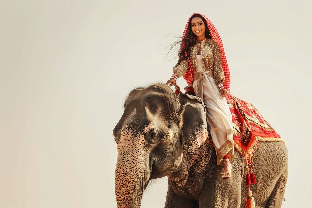 Middle east female Traveler riding elephant photo photography wildlife.