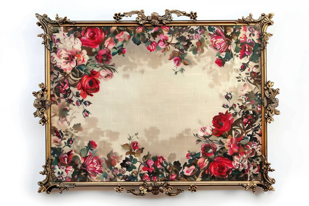 Rose frame painting graphics pattern.