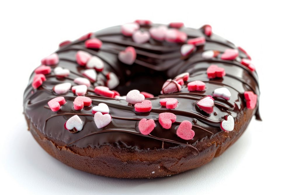 Chocolate donut confectionery medication dessert.