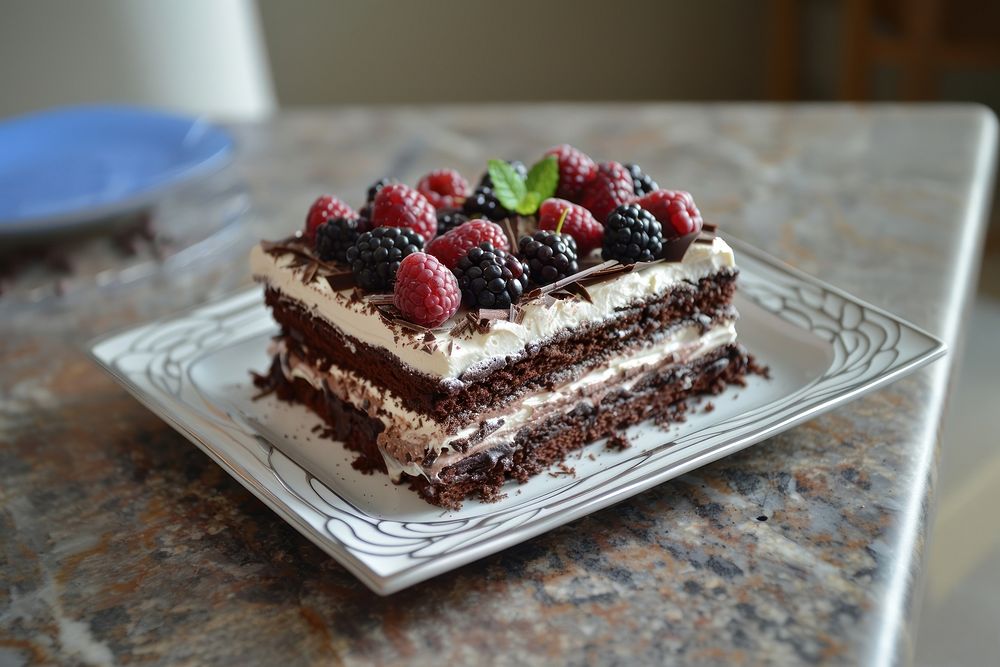 Chocolate layer cake tiramisu dessert produce.