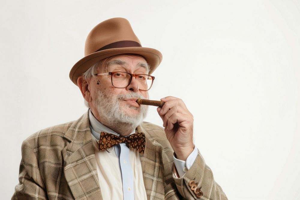 A man with cigar accessories accessory smoking.