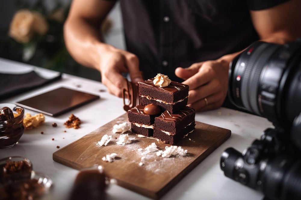 Chocolate vlogger dessert wedding food.