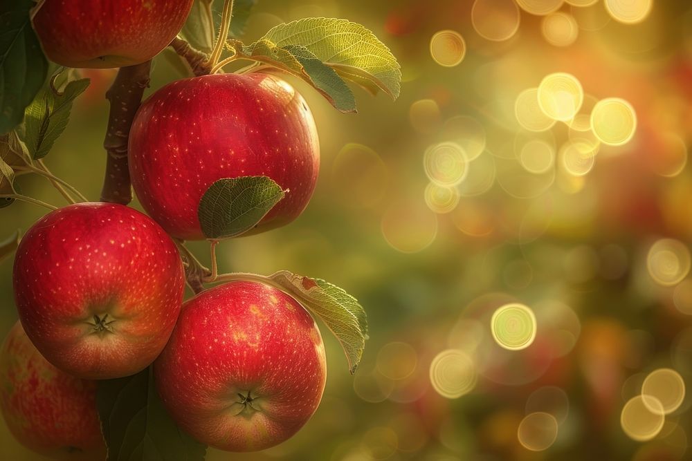 Red apples produce fruit plant.