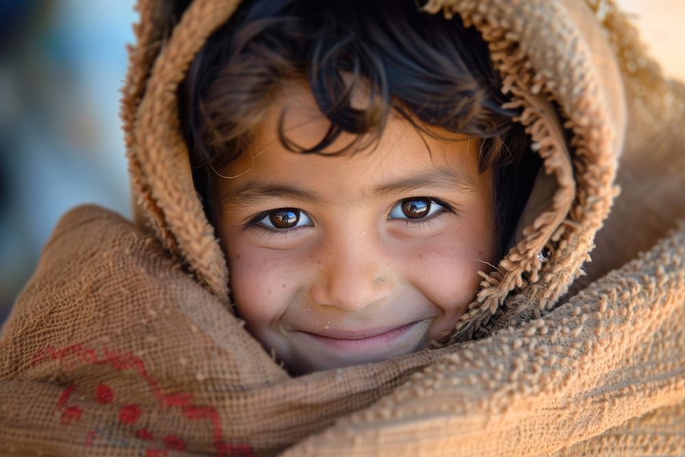 Refugee child naive smiling person happy human.