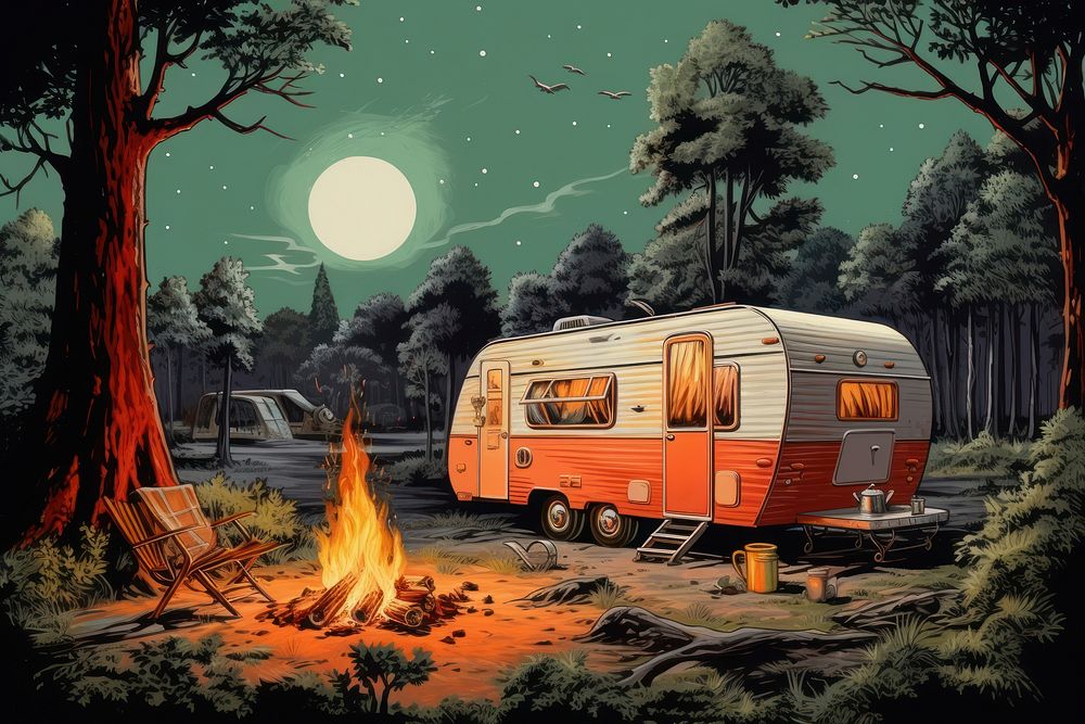 Camping transportation outdoors caravan.