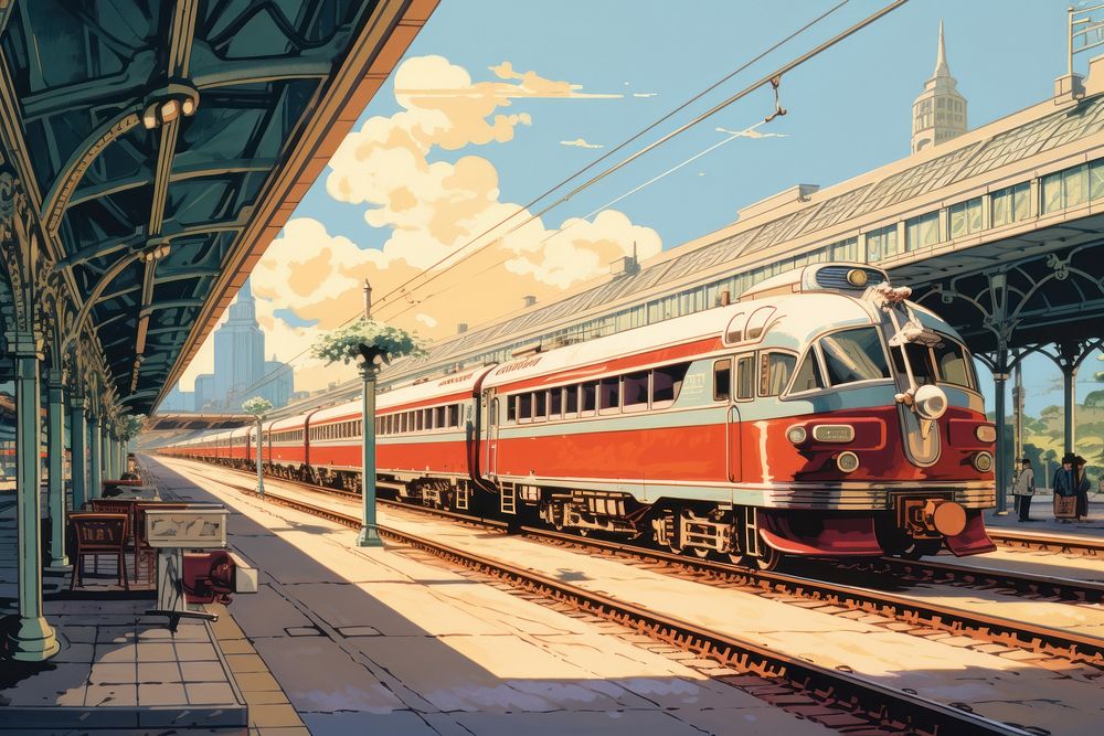 Train transportation train station furniture. | Free Photo Illustration ...