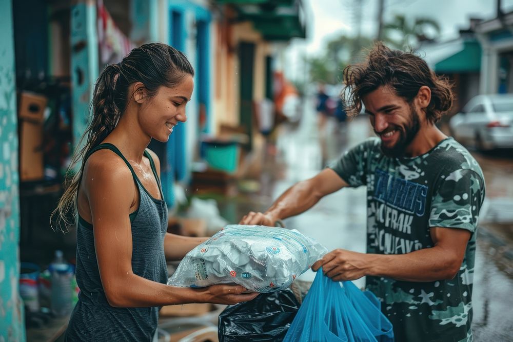 Together in hurricane relief person human adult.