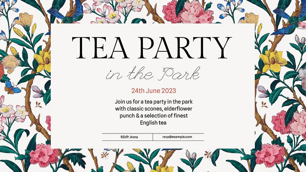 Tea party blog banner template