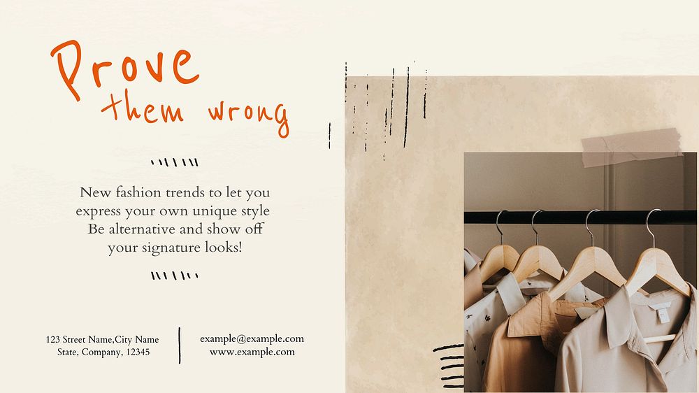 Fashion blog banner template, beige collage, editable text