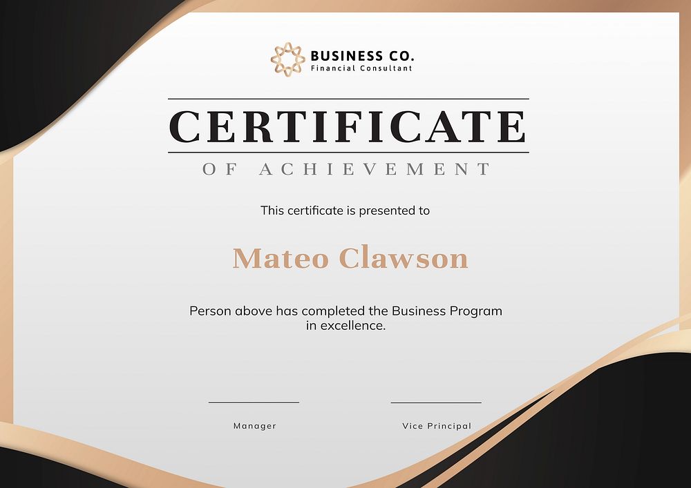 Customizable modern business certificate template