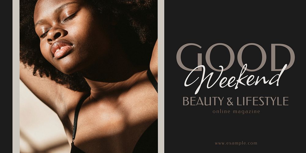Beauty, lifestyle Twitter post template, online magazine ad