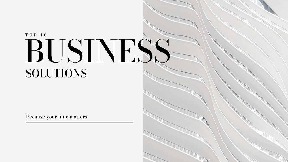 Business solutions presentation template, white modern design