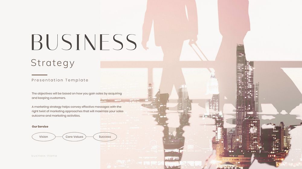 Business strategy presentation  template pink aesthetic