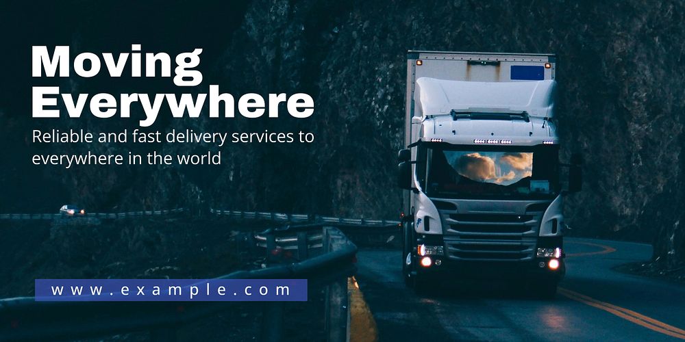 Moving services Twitter post template, logistics editable design