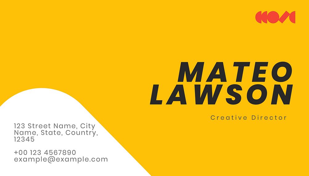 Yellow, creative business card template