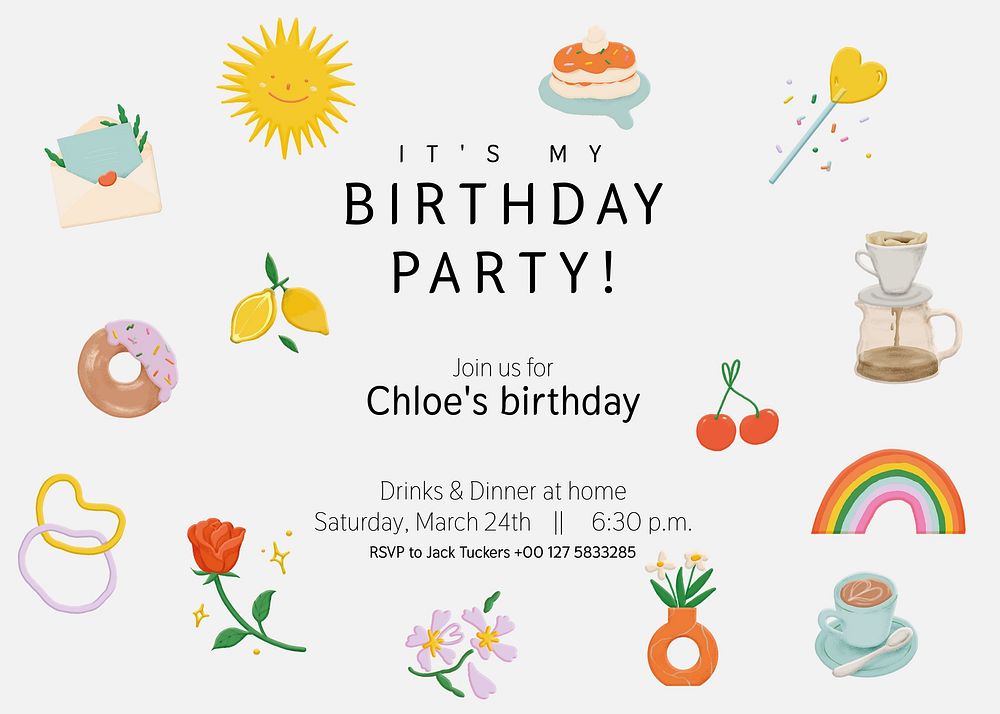 Birthday party invitation card template  design
