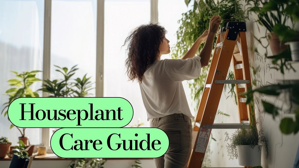 Houseplant care guide Youtube cover template  design
