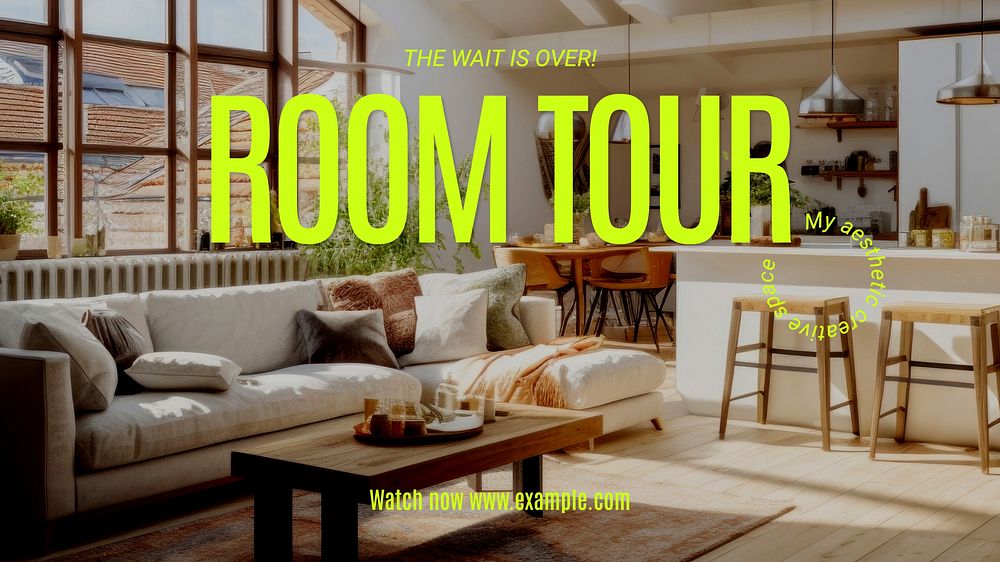 Room tour Youtube cover template  design