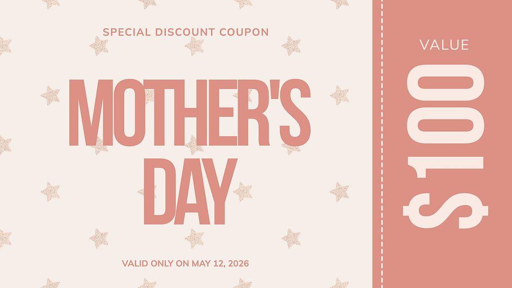 Mother's day coupon voucher template