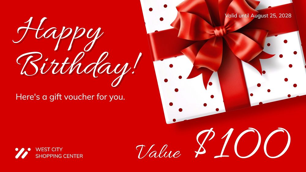 Birthday gift voucher template  design