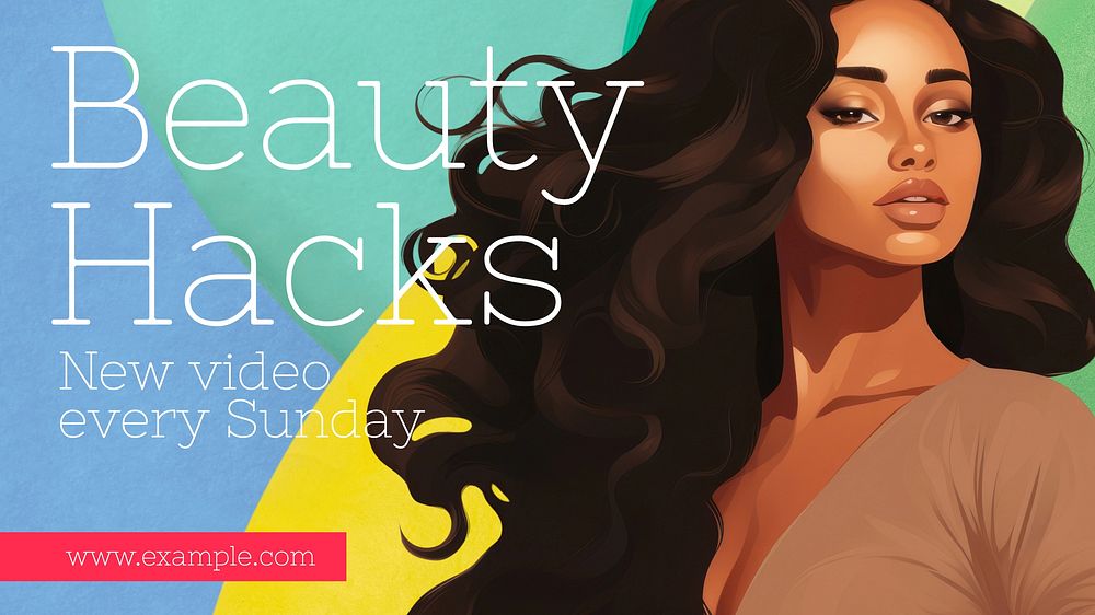 Beauty hacks Youtube cover template