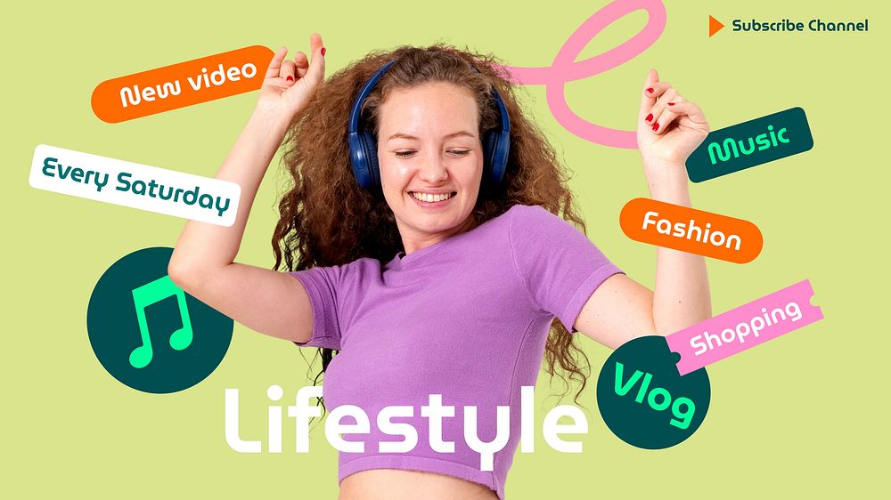 Lifestyle vlog Youtube cover template