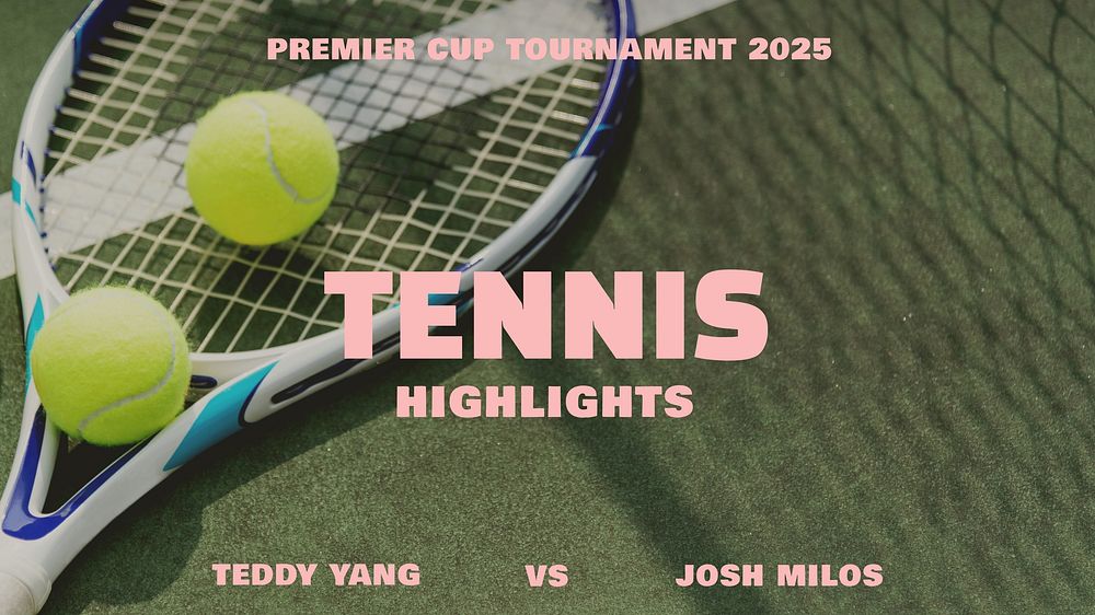 Tennis highlights Youtube cover template  design